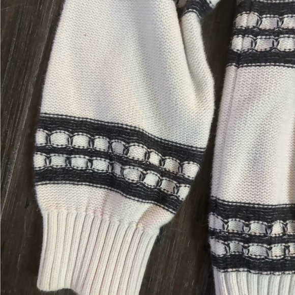 Mott & Grand Men’s 100% cotton sweater, medium, blue and white, crew neck - Picture 4 of 6